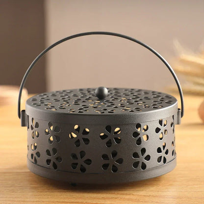 Portable Mosquito Coil Tray Holder – Sandalwood Incense Burner Box for Home Insect Repellent & Anti-Fire Safety