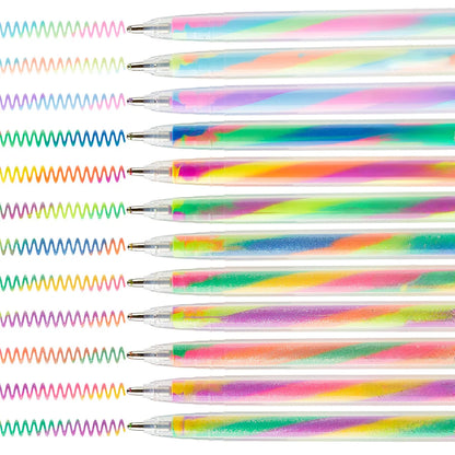 6/12/18-Piece Glitter Gel Highlighter Pen Set - 1.2mm Vibrant Color Pens for Journals, DIY Crafts and Greeting Cards