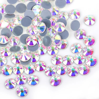 Super Glitter Crystal AB Rhinestones SS3–SS50 – Non-Hotfix Flatback Strass Stones for Nail Art, Fabric, Garment & DIY Decoration