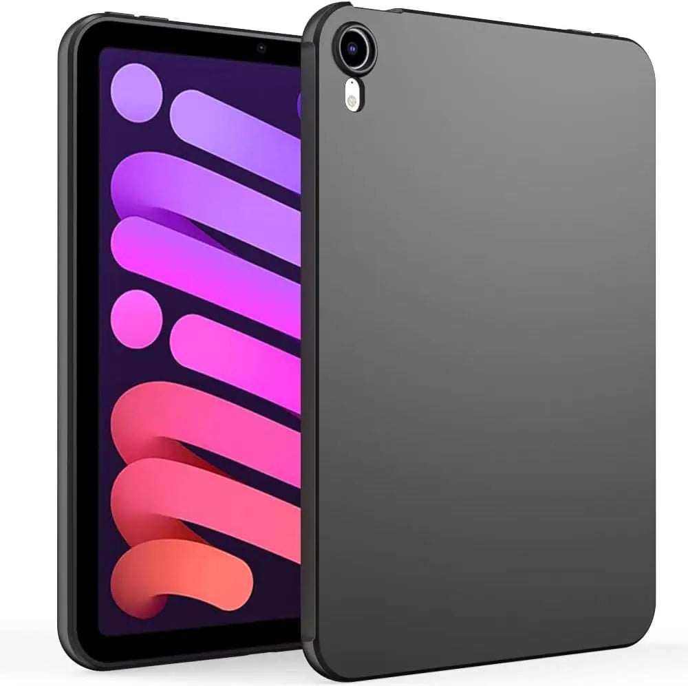 Black Silicone iPad Case - Flexible Soft TPU Protective Cover for iPad Air, Mini, 5th–10th Gen and Pro 11/12.9-Inch