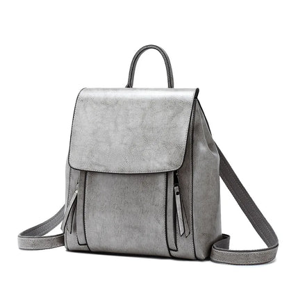 Women's Genuine Leather Backpack - Crossbody Shoulder Bag, School Bag, Laptop Rucksack, and Messenger Bag for Girls