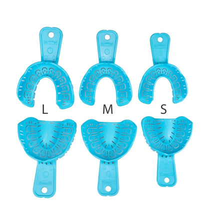 Denspay 6PCS Dental Impression Tray Set – S/M/L Plastic Full Mouth Mold Trays, Foldable Dental Implant Trays
