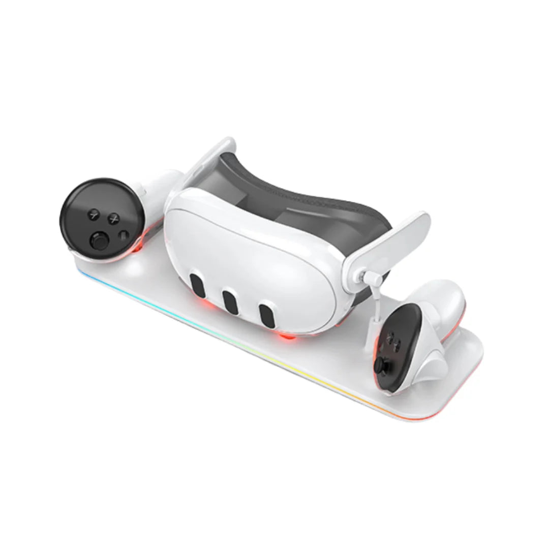 Charging Dock for Meta Quest 3 – Magnetic Charging Station for VR Headset & Controllers, Includes 2 Rechargeable Batteries