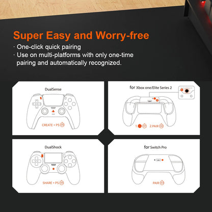 R100 PRO USB Wireless Adapter — Gamepad Converter for PS4, PS5, Xbox Series & Switch Controllers with Bluetooth