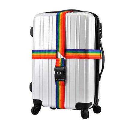 Anti-Theft Luggage Strap with Password Lock - Cross Buckle Suitcase Belt for Secure Packing