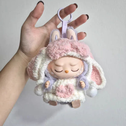 Labubu 17cm Doll Clothes — Long Eared Furry Rabbit Costume DIY Outfit