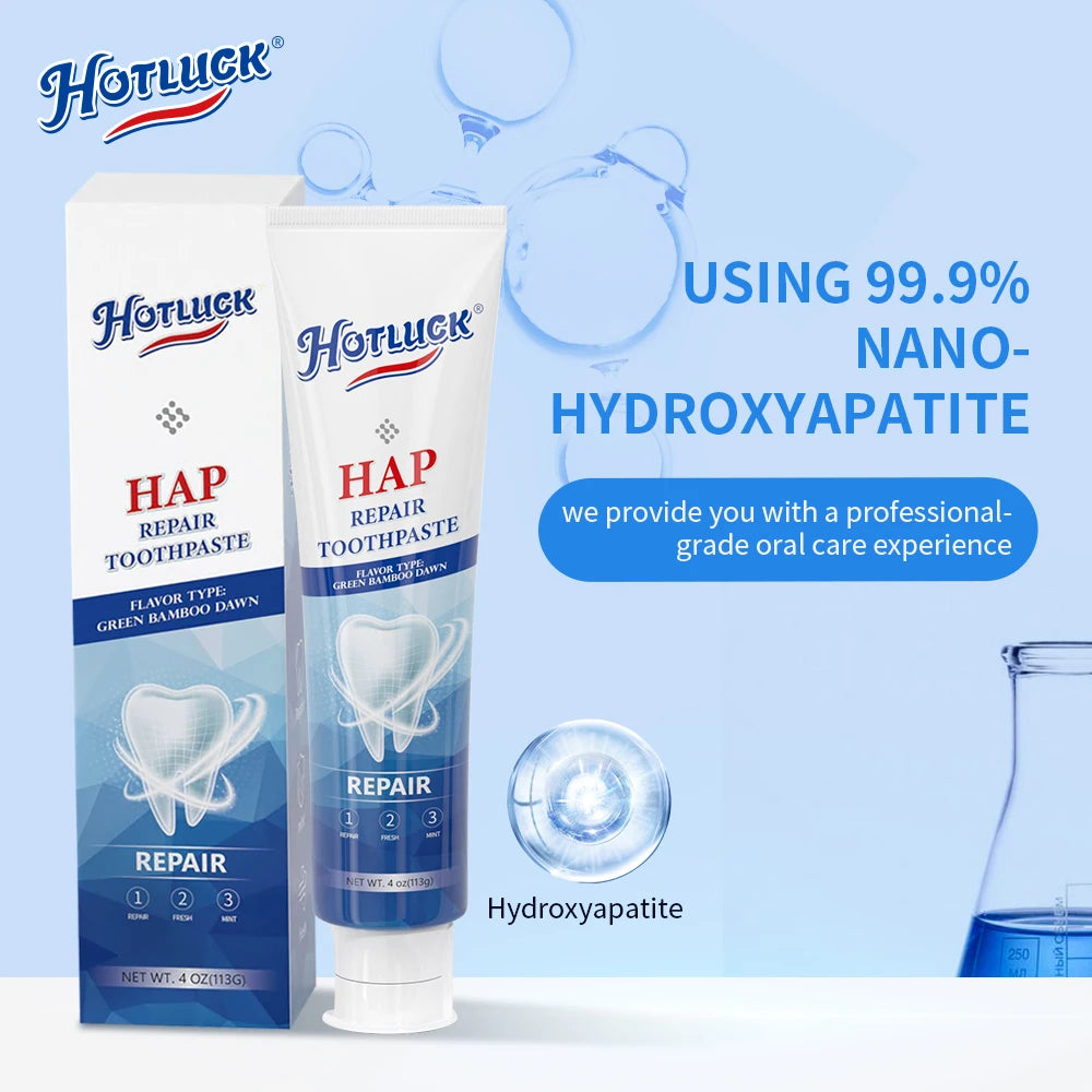 Hotluck Fluoride-Free Nano Hydroxyapatite Toothpaste – Sensitive Relief, Whitening, SLS-Free, Natural Peppermint