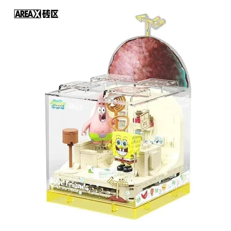 Spongebob Building Blocks Set — Patrick Star, Krusty Krab & Squidward Tentacles Desktop Model Toy for Kids & Gifts