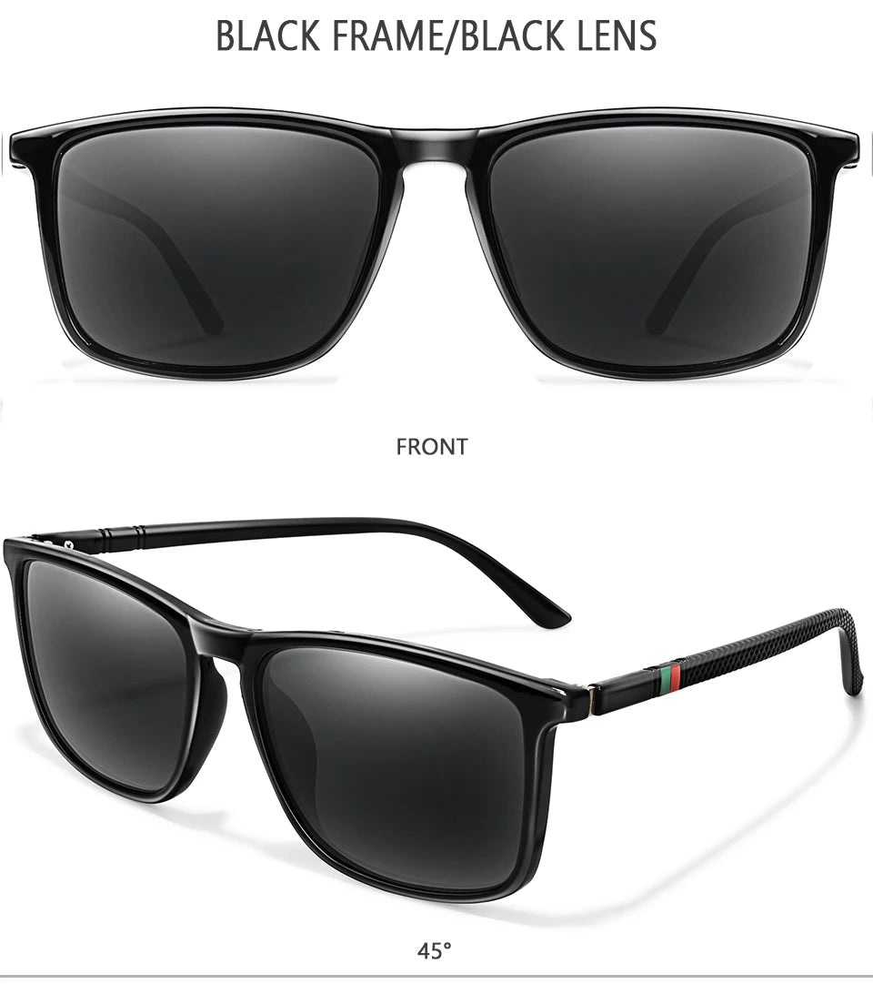 Luxury Square Vintage Polarized Sunglasses for Men & Women – UV400 Cycling, Driving, Fishing Eyewear