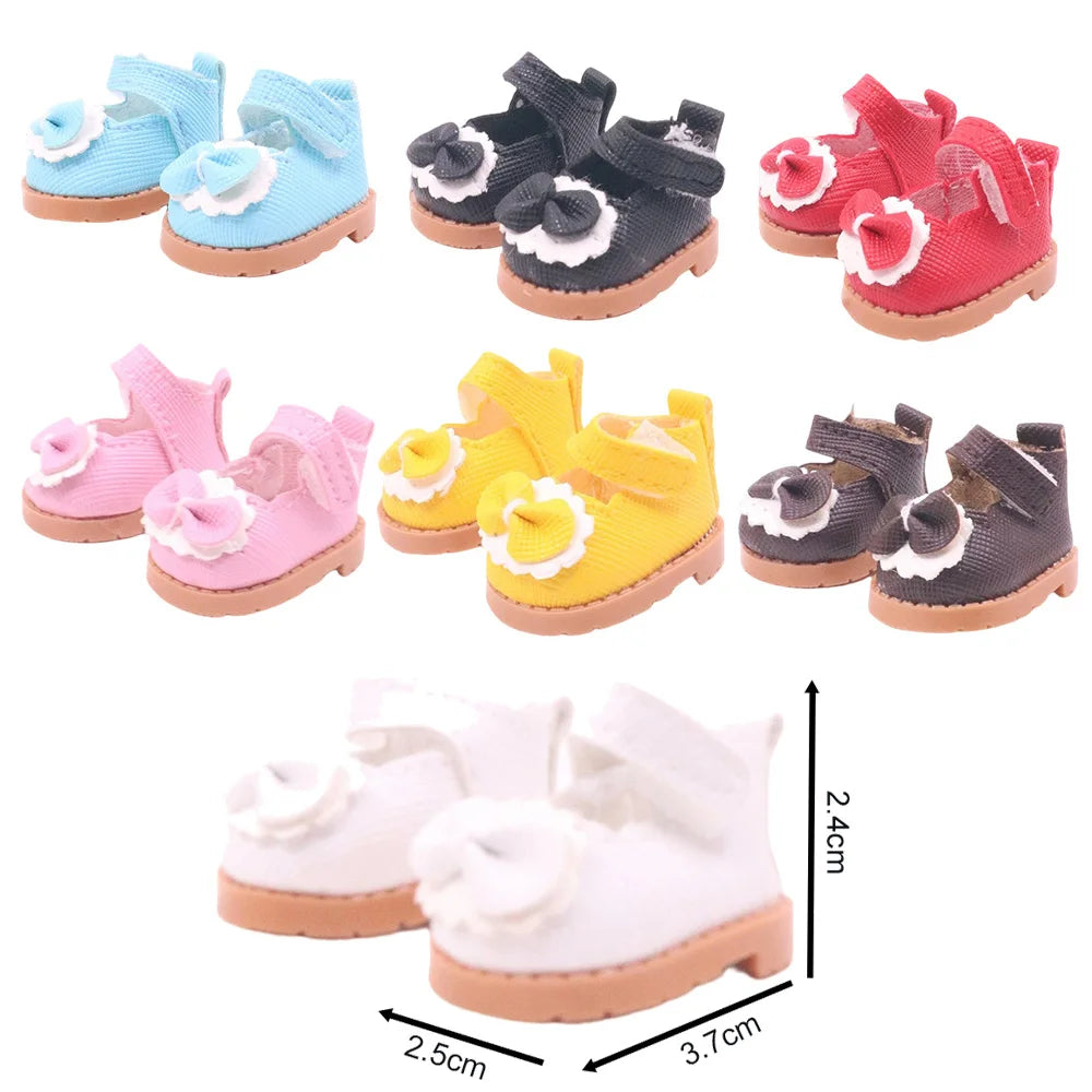 3.8cm Doll Shoes for 17cm Labubu Doll — Solid Color Lace-Up Canvas PU Shoes, Doll Clothing Accessories & Girl’s Toy Gift