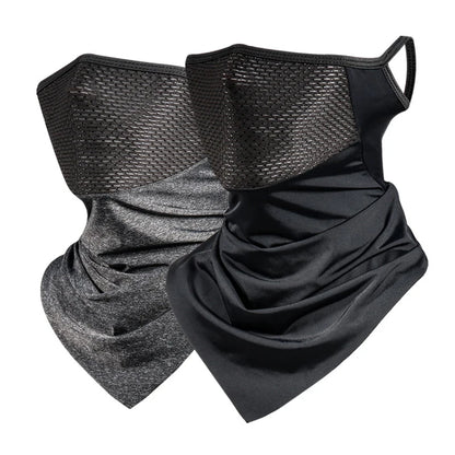 Summer Men’s Full-Face Cycling Mask – Breathable Ice Silk Neck Bandana with UV Protection