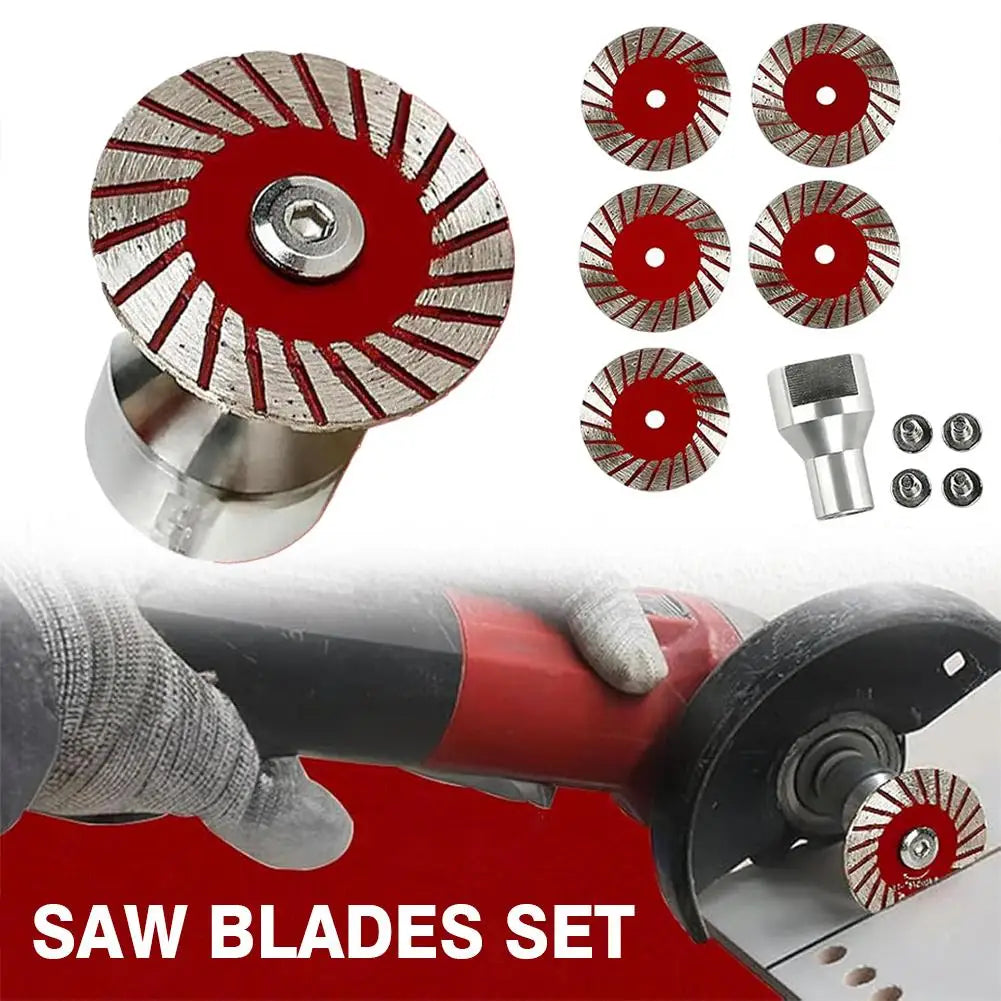 Diamond Turbo Saw Blades 5-Pack - M14 Stone Engraving & Masonry Slotting Tool Set