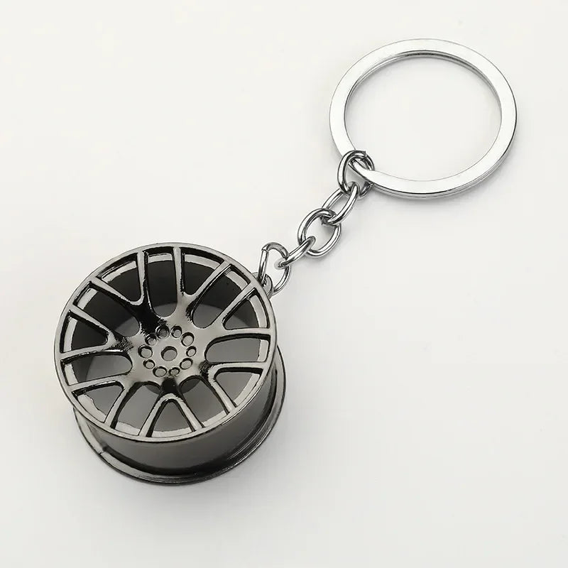 Creative Gear Head Keychain – Speed Gearbox & Turbo Hub Brake Disc Pendant for Car Keys, Shock Absorber Keyring