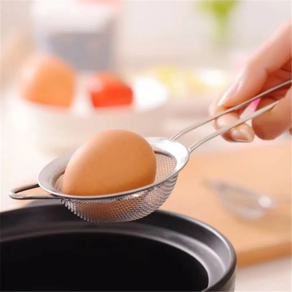 3PCS Stainless Steel Fine Mesh Strainer Set – Juice, Soya Milk, Oil & Hotpot Sieve Spoon for Kitchen Use
