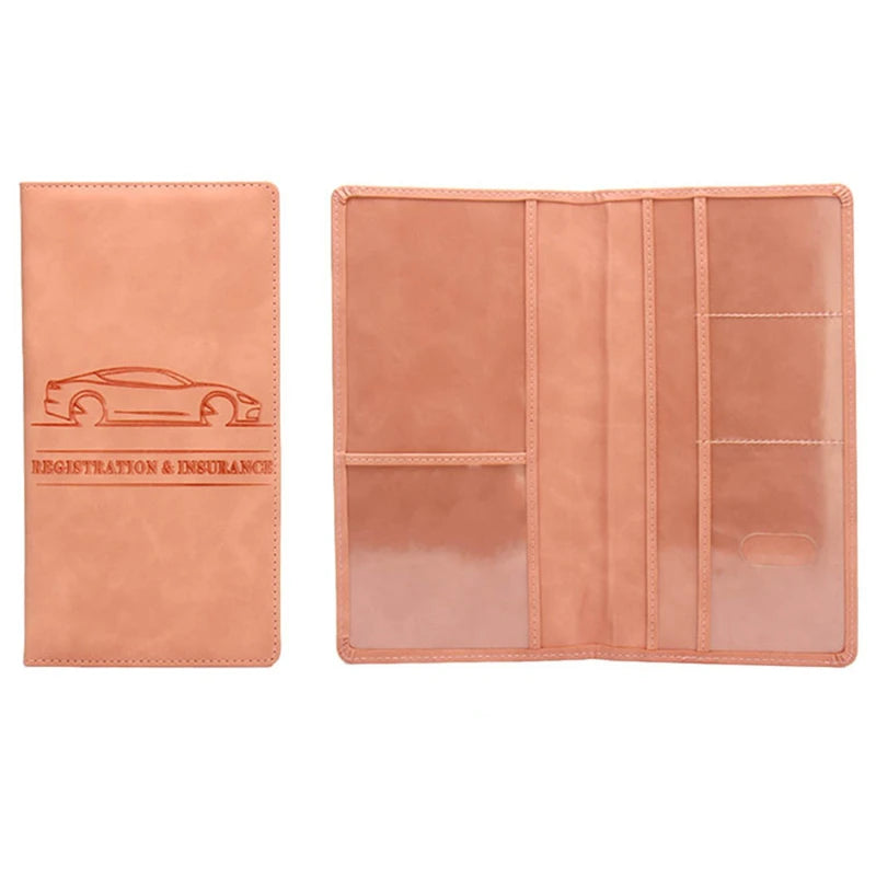 Car Registration & Insurance Holder – Leather Driving License Cover, Auto Documents Storage Bag & Credit Card Holder