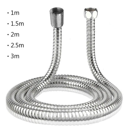 Flexible Stainless Steel Shower Hose – 1-3m Bathroom Plumbing Pipe for Shower Head, Bath Accessories