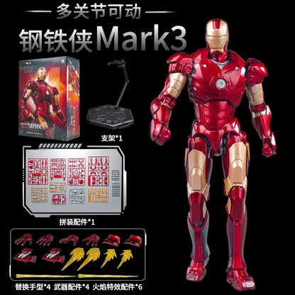1:7 Original FondJoy Iron Man Action Figures – MK42, MK43, MK5, MK6, MK7 DIY Model, Tony Stark Legend Collection Toy for Kids Gift