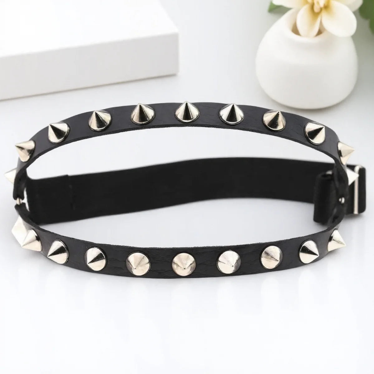 Punk Leather Garter Belt - Double Row Rivet Thigh Ring Body Chain Accessory for Women & Men