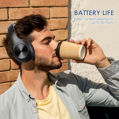 Siindoo JH-ANC923 Active Noise Cancelling Wireless Headset - Foldable Over-Ear Bluetooth Headphones with Mic, Hi-Fi Stereo & Deep Bass