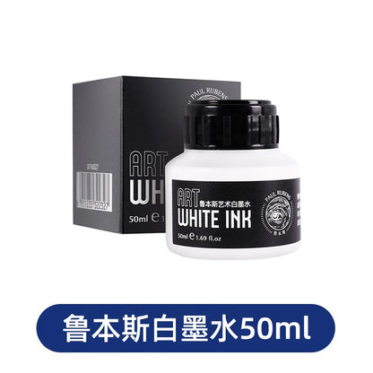 Paul Rubens Cartoonist White Ink 50ml – Highly Opaque Ink for Dip Pen, Brush, Art Lettering, Highlights & Corrections