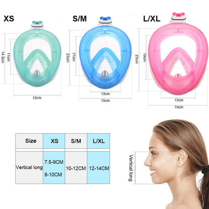 Full Face Scuba Diving Mask - Anti-Fog Waterproof Snorkeling Mask for Adults & Kids