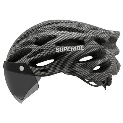SUPERIDE Ultralight Cycling Helmet - In-Mold Road & MTB Bike Helmet with Magnetic Goggles & Sun Visor for Men & Women