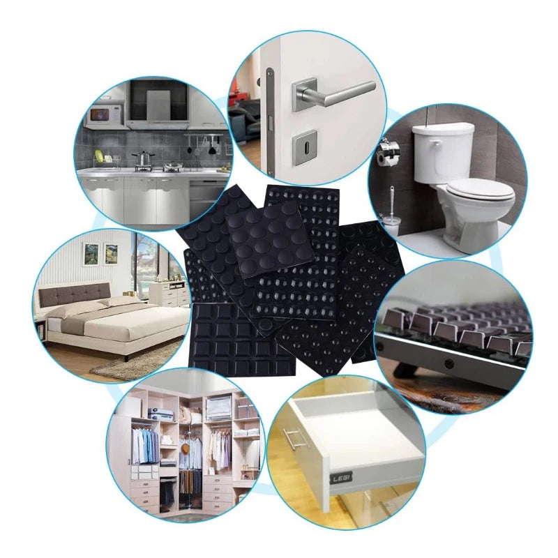 18–100PCS Self-Adhesive Silicone Door Stops – Cabinet Bumpers & Rubber Cushion Pads for Furniture Protection