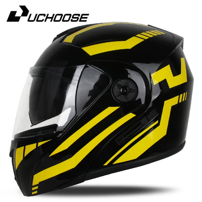 New Full Face Motorcycle Helmet – Racing Helmet with Double Sun Visor & Flip-Up Double Lens for Men & Women, DOT Certified
