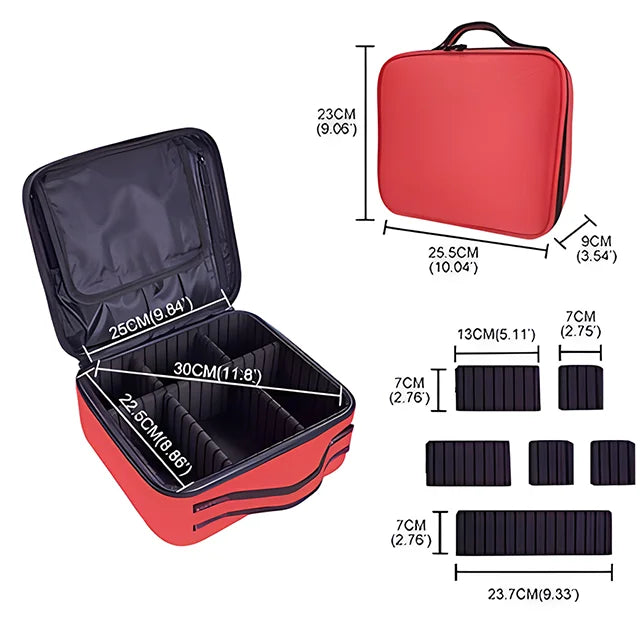 New Waterproof Makeup Bag for Women – Travel Cosmetic Case with Beauty Brush Storage & Embroidery Tool Organizer