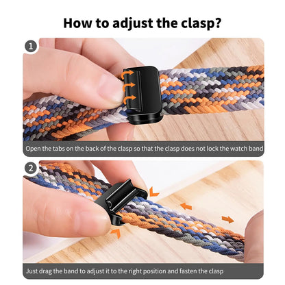 Braided Magnetic Strap for Apple Watch — Compatible with 38mm, 40mm, 41mm, 44mm, 45mm, 49mm Series SE, 7, 6, 8, 9, 10 & Ultra2