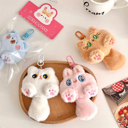 Cute Cartoon Cat Plush Keychain - Soft Stuffed Doll Pendant for Backpack Decoration and Student Gifts