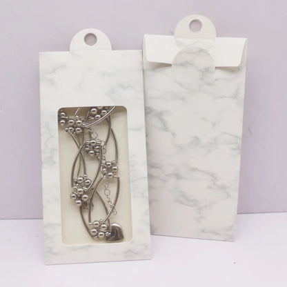 50PCS Marble Pattern Jewelry Display Boxes – DIY Window Gift Boxes with Hanger for Wedding & Thank You Gifts