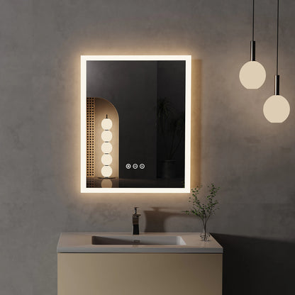 16x20 inch LED Lighted Bathroom Mirror – Wall-Mounted Vanity Mirror with Anti-Fog, Smart Touch Button & Memory Function