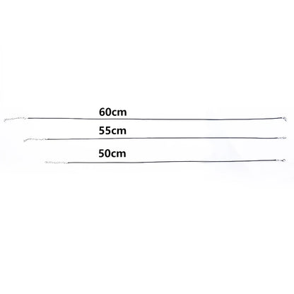 Black Leather Rope Chain Necklace – 50/55/60cm DIY Wax Alloy Chains with Lobster Clasp, 10/20/30pcs for Men & Women