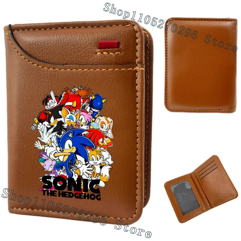 Sonic & Shadow Cartoon Wallet – Anime Multi-Card Vertical Holder, Portable Slim Card Pack, 2026 New Fashion Gift Wallet