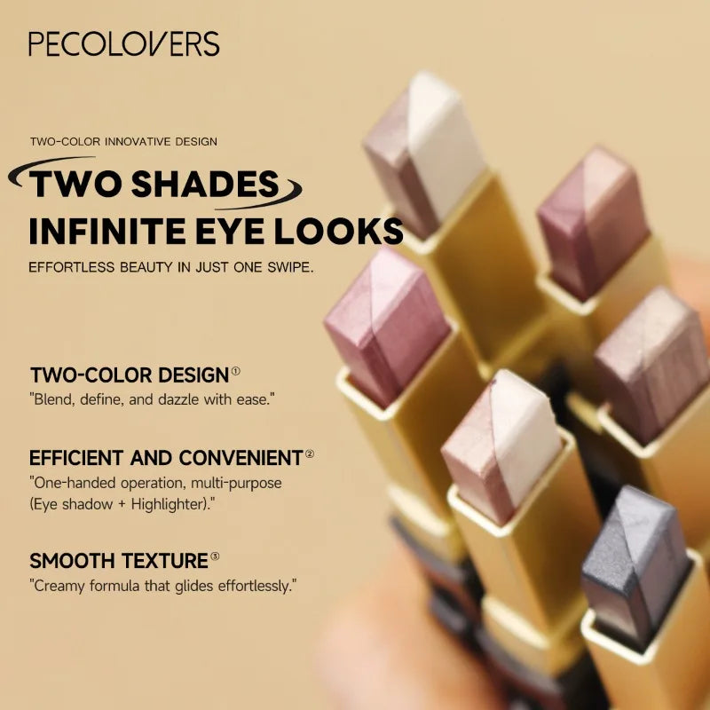 Double Color Eyeshadow Stick – Waterproof Long-Lasting Glitter & Metallic Shimmer Highlight Eye Makeup Pen