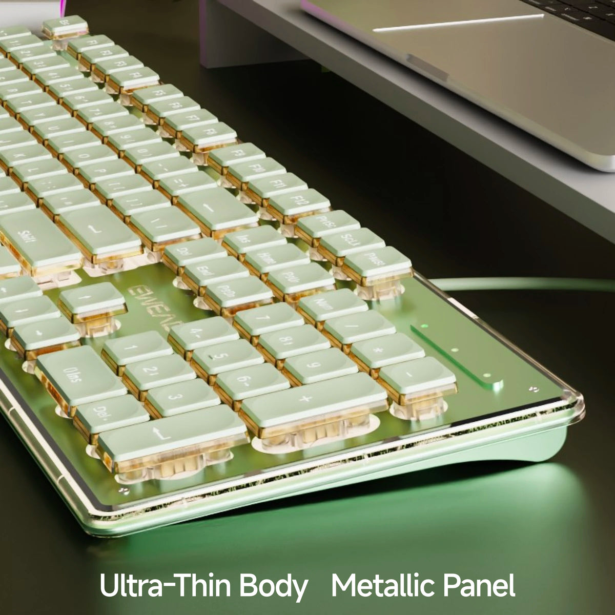 EWEADN V3 Wired Gaming Keyboard - Silent Ergonomic Keyboard for Windows PC, Laptop & E-Sports