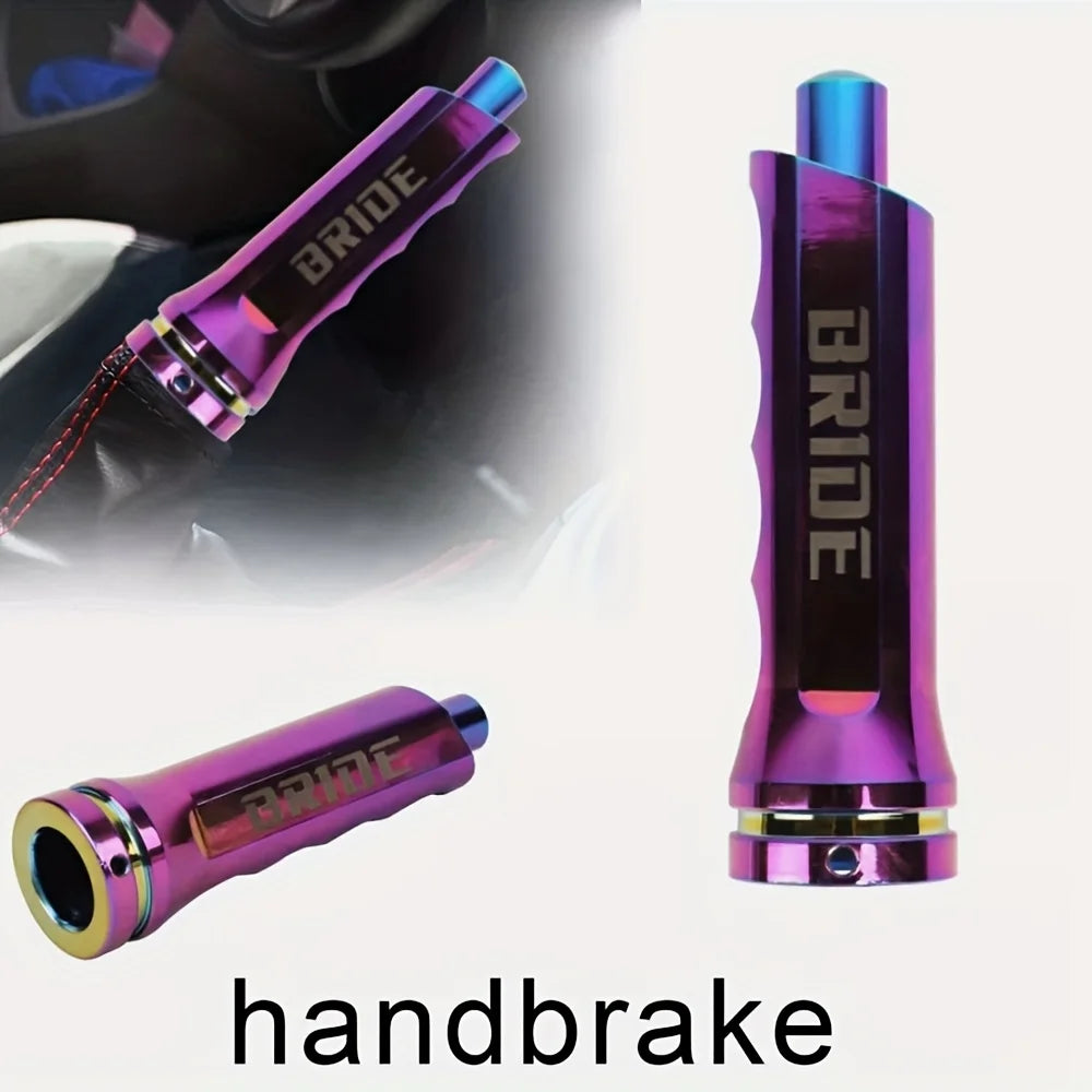 Universal Aluminum Alloy Car Handbrake Handle Sleeve - Seven-Color Gear Shift & Handbrake Rod Cover