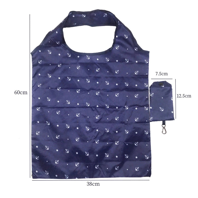 Foldable Reusable Shopping Bag - Eco-Friendly Shopper and Storage Organizer for Groceries, Vegetables - Ideal Women's Travel Tote