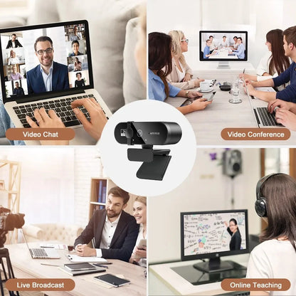 4K Webcam with Microphone - 1080P Mini Camera, 2K Full HD, Auto Focus for PC, Laptop, Video Shooting