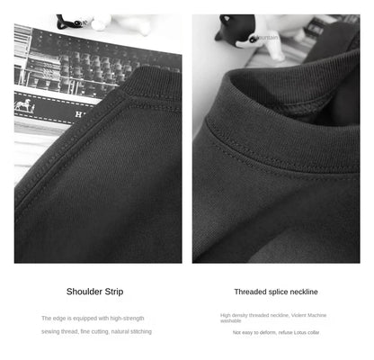 100% Pure Cotton Men’s Summer T-Shirt – High-End Short Sleeve Round Neck Breathable Fashion Top
