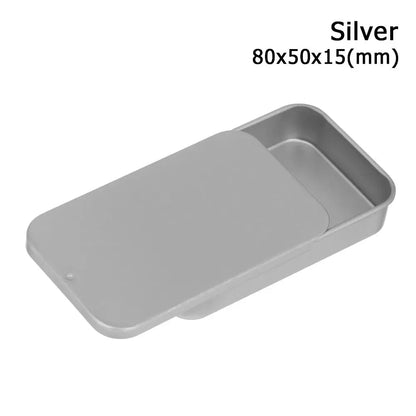 Metal Rectangular Mini Tin Box – Hinged Push-Top Candy, Pill & Small Storage Container
