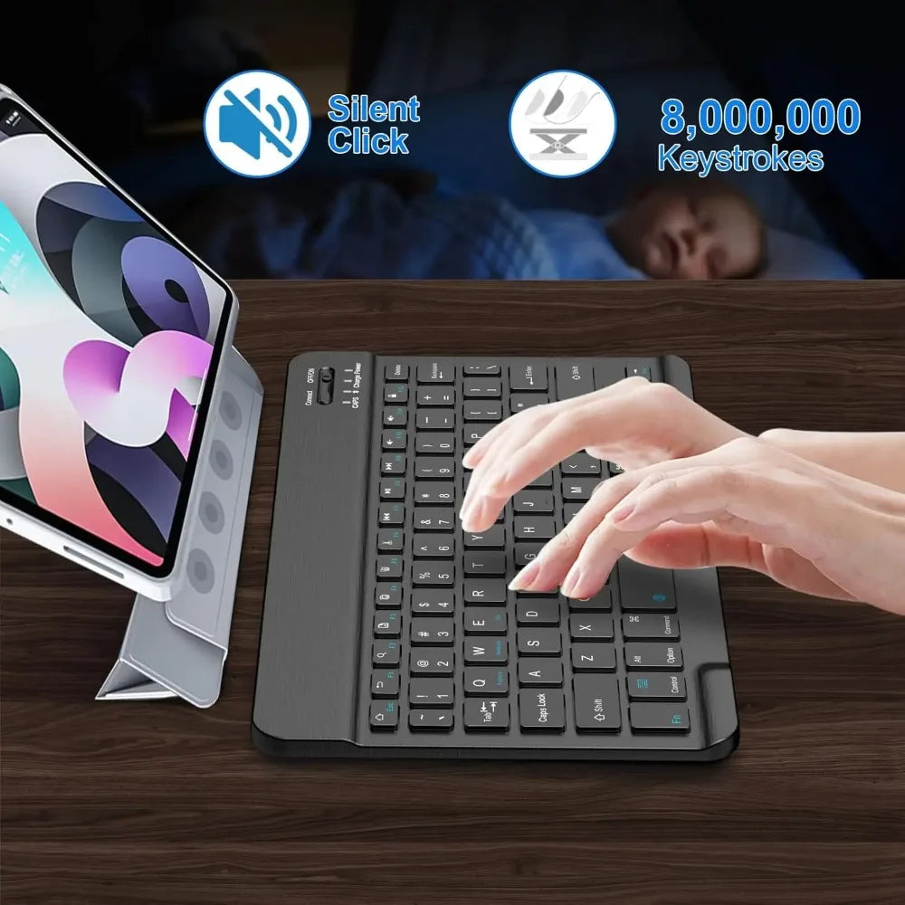 Bluetooth Keyboard for iPad & Tablets – Compatible with iPad 7–10th Gen, iPad Pro/Air/Mini, Samsung & Xiaomi