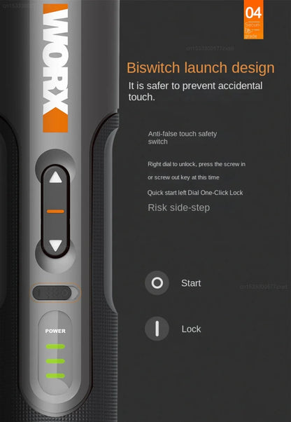 WORX WX242 Mini Electric Screwdriver Set – Smart Cordless, Rechargeable with 30 Bits & Power Drill Tools