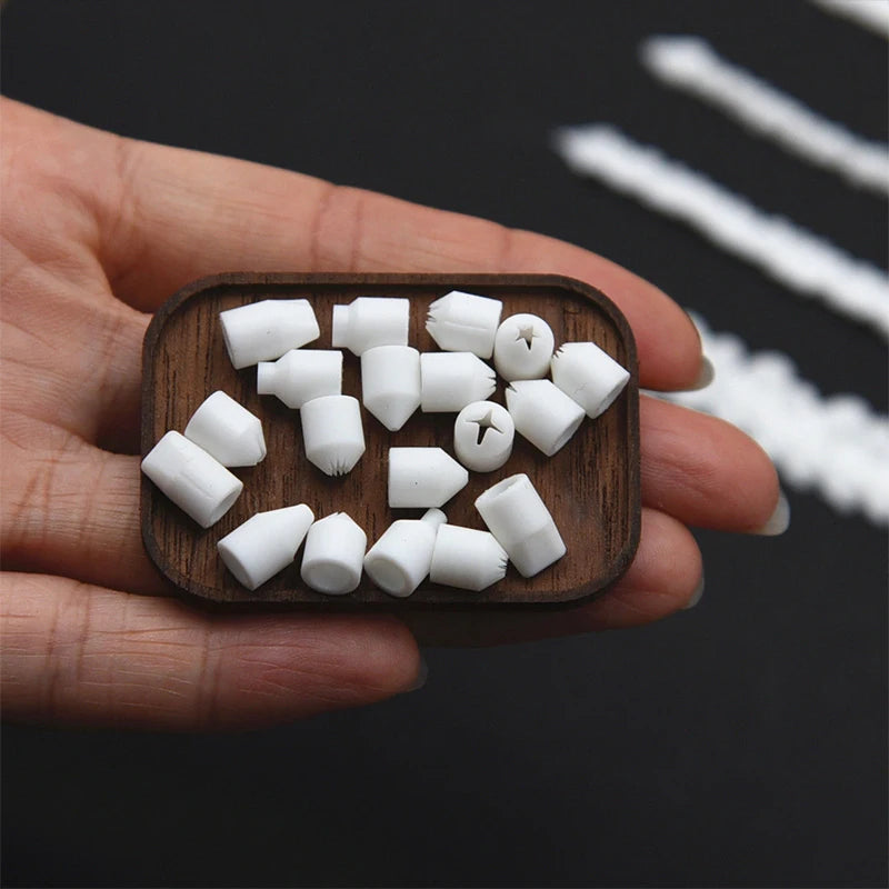 19PCS Mini Nozzle Set – Pottery Clay, Dessert, Food, and Toy Piping Tips for DIY Miniature Cakes