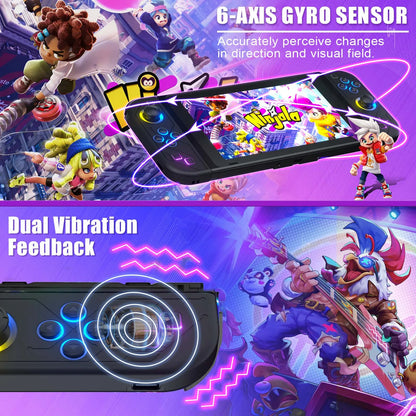 BT 5.2 Wireless Switch Joy Controller — L/R RGB LED Gamepad for Nintendo Switch/OLED/Lite with Dual Vibration & 6-Axis