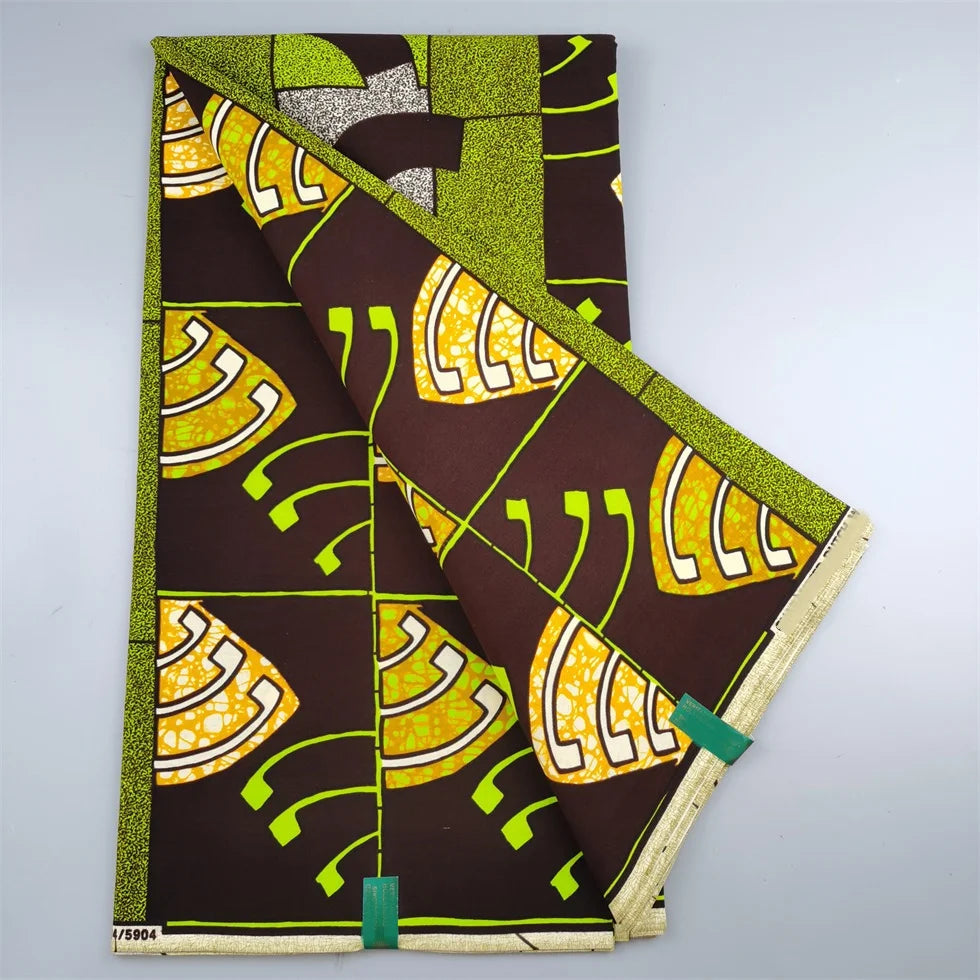 African Wax Fabric - Cotton Nigerian Ankara Batik Block Print Sewing Cloth