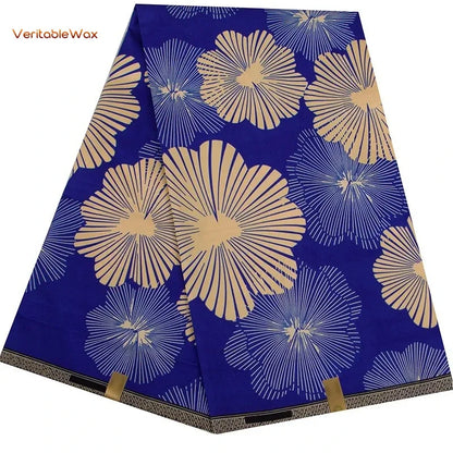 Ankara African Wax Print Fabric - Batik Pagne Polyester Material for DIY Sewing, Patchwork & Wedding Dress Craft