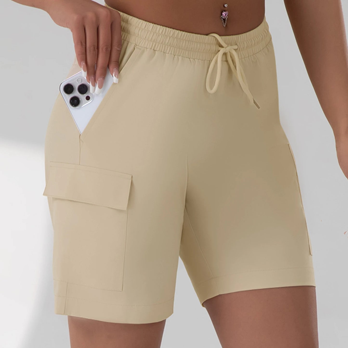 Women’s Lightweight Cargo Shorts - Loose Quick-Dry Outdoor Hiking Shorts with 4 Utility Pockets
