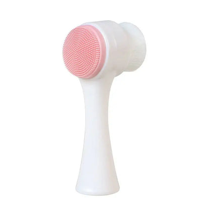 3D Double-Sided Silicone Facial Cleansing Brush - Soft Bristle Face Wash & Massage Exfoliator